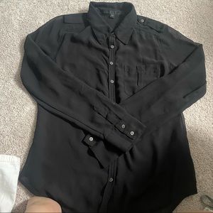 Sheer black button up blouse